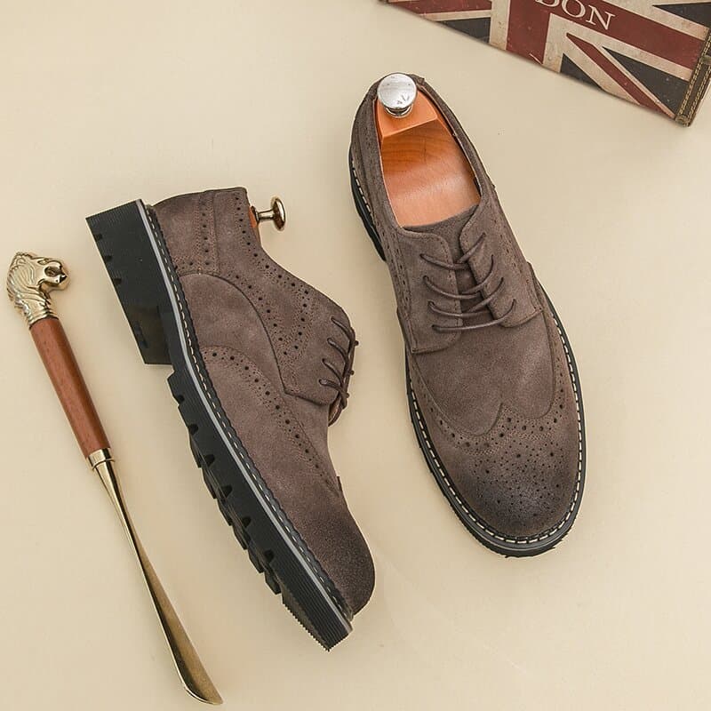 Estação europeia europeia sapatos de couro masculino couro genuíno europeu americano camurça negócios camurça britânico