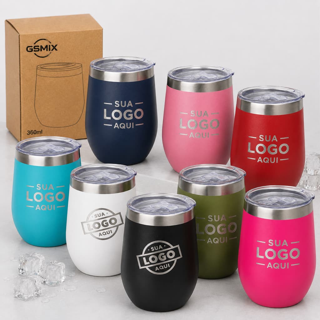 Copo Térmico Cuia 360ml Personalizado Seu Nome Sua Logo Time Brinde Eventos Empresarial