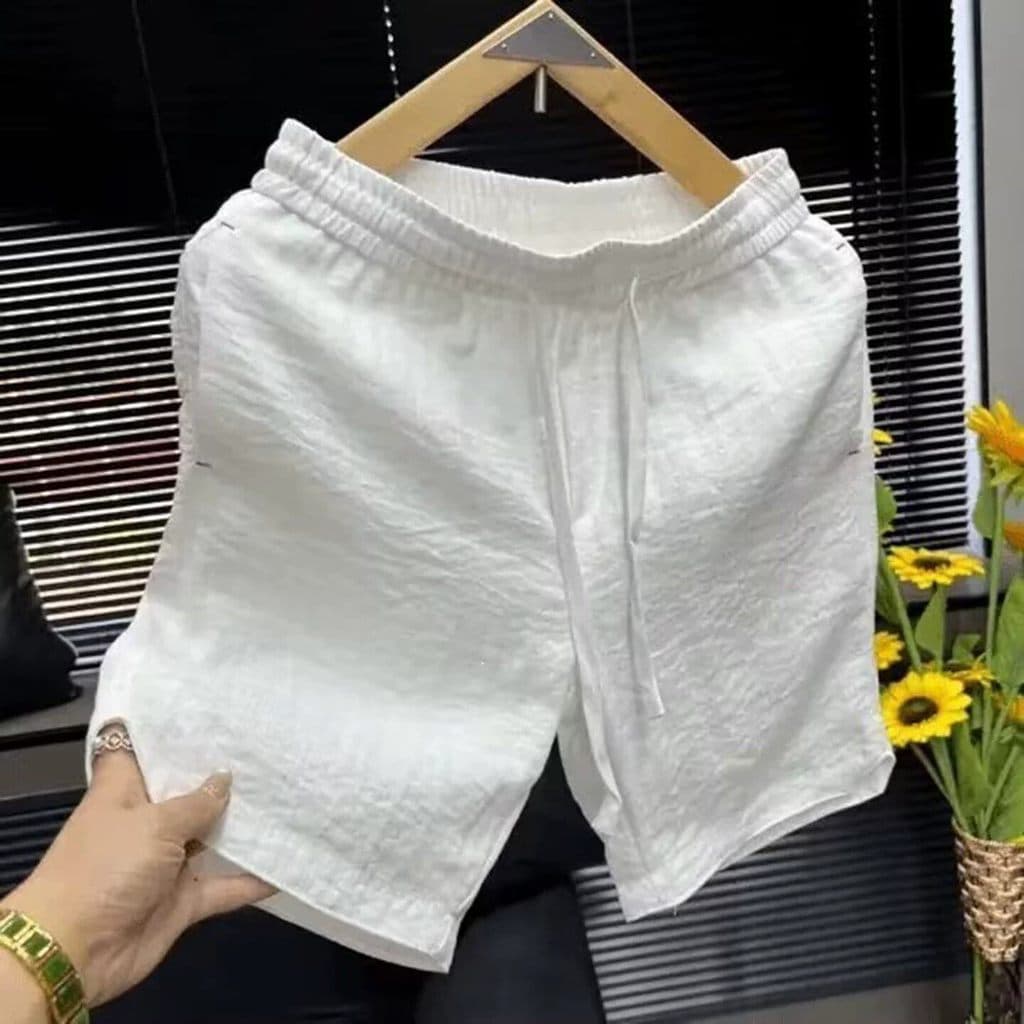 Fulin linho Shorts masculinos verão luz na moda simples All-Match calças cortadas soltas respirável exterior usar calças
