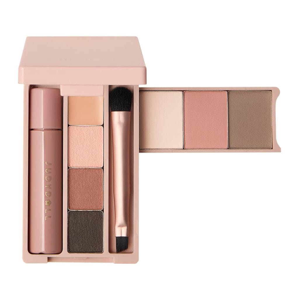 Paleta de Maquiagem Portátil JUDYDOLL - Conjunto completo de maquiagem facial, contorno e iluminador, adequado para tons