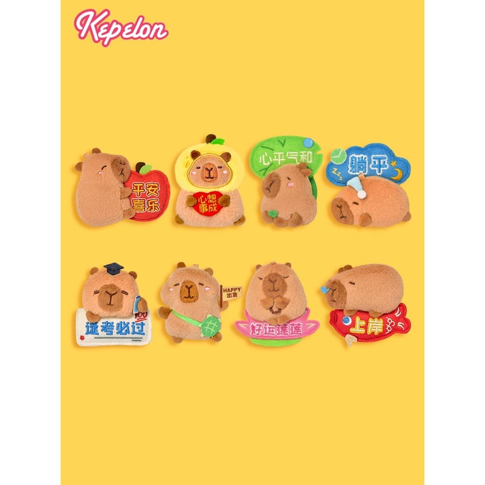 Kapibara adesivo de geladeira de pelúcia caixa misteriosa na moda jogar pingente criativo desejo capivara pingente magné
