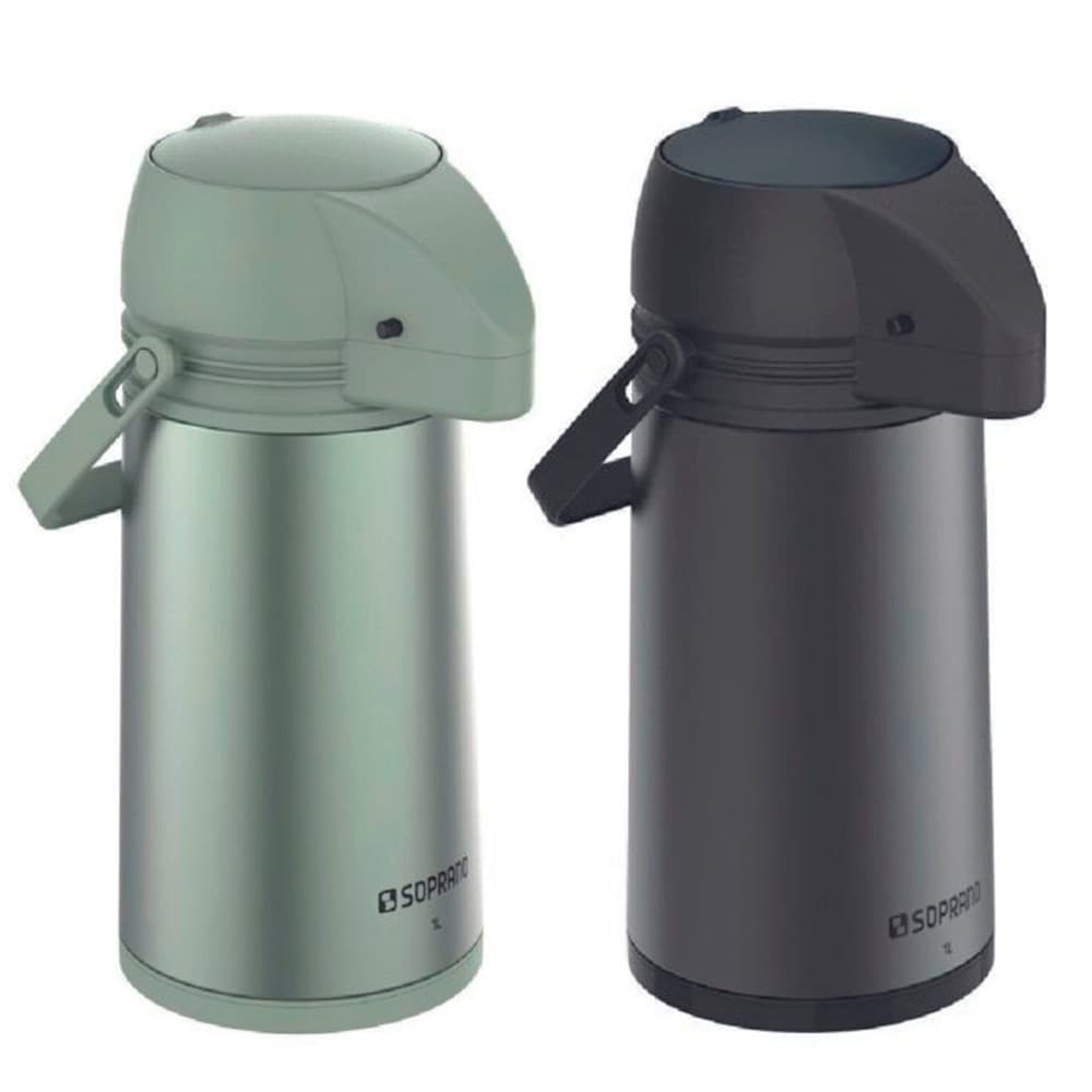 Garrafa de Café Térmica Soprano Single Inox 1 Litro para Bebidas Quentes Água Chá Café