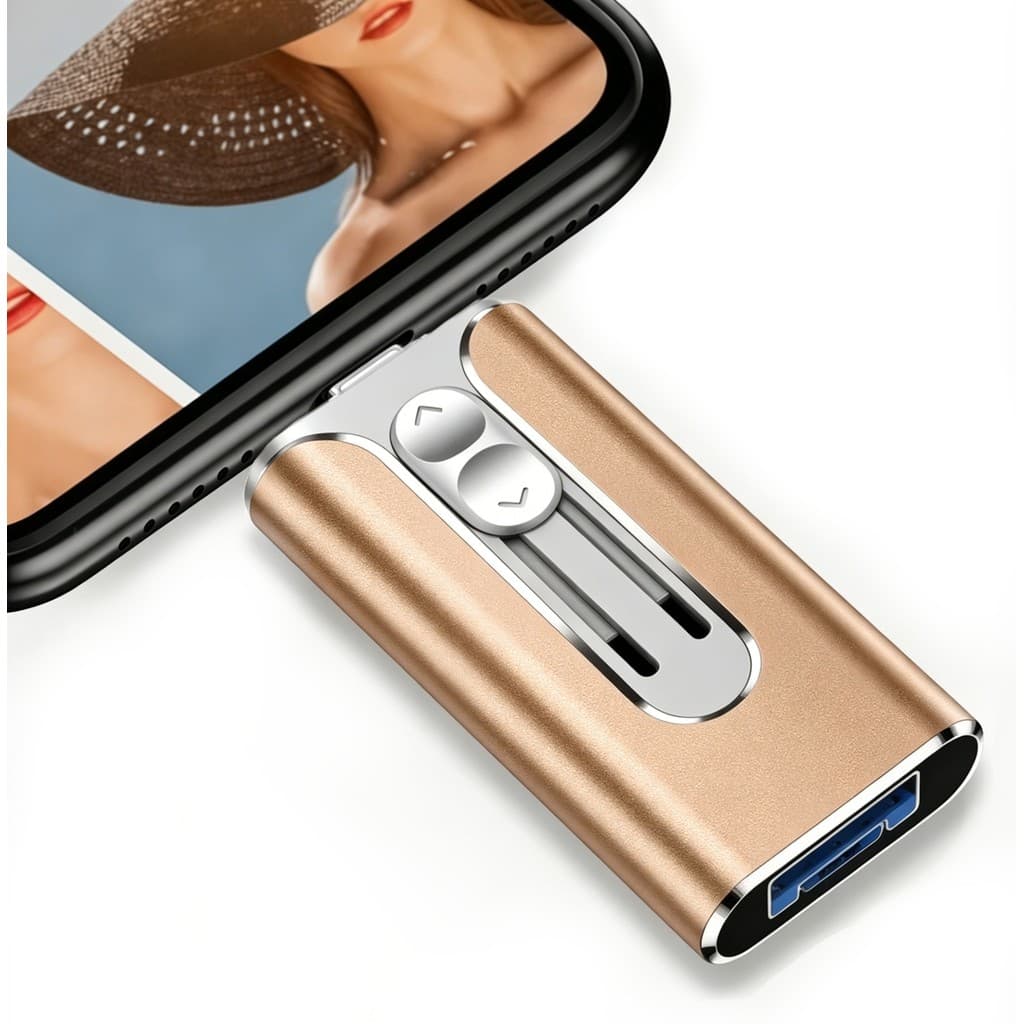 Unidade Flash 4 Em 1 Para iPhone , Tipo C , Android E PC , Armazenamento Externo USB 3.0 De Alta Velocidade 64 Gb-2 Tb ,