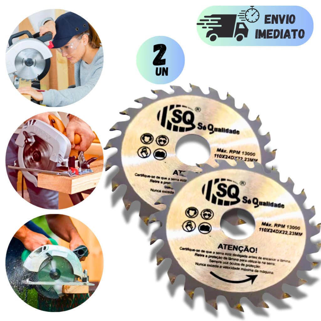 KIT 2 DISCOS DE CORTE PARA MADEIRA 30 DENTES PARA MAKITA SERRA CIRCULAR MARCINEIRO