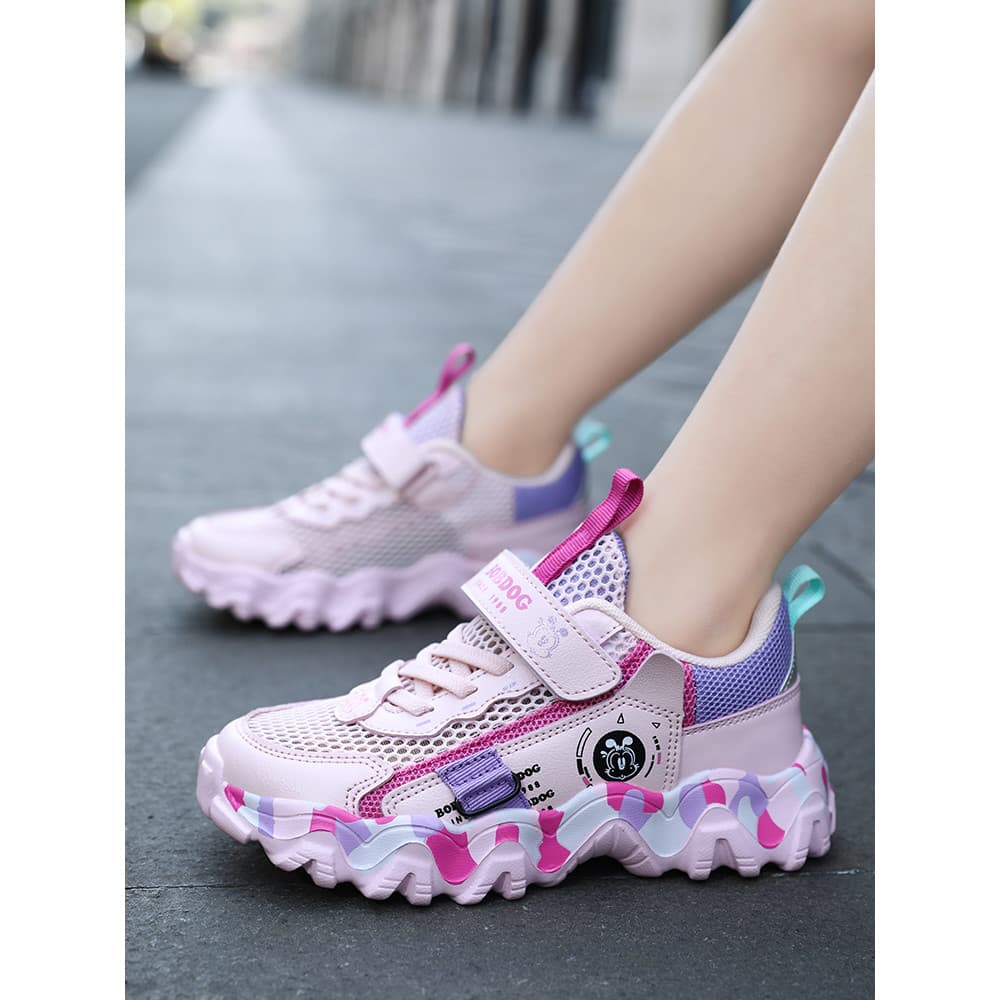 Bobo meninas sapatos verão 2026 novo estilo malha respirável sapatos esportivos das crianças oco leve primavera outono s