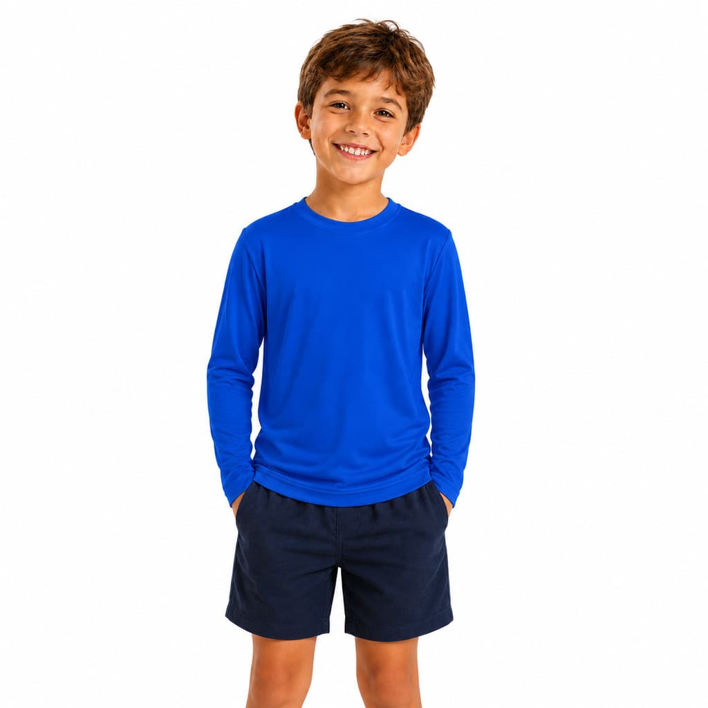 Camisa UV Infantil Proteção Solar UV50+ Lisa e Estampada Manga Longa Menino Menina 2 a 12 Anos