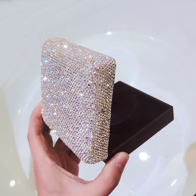 Caixa de jóias diamante-cravejado LED anel colar pulseira caixa de armazenamento proposta de casamento caixa de diamante