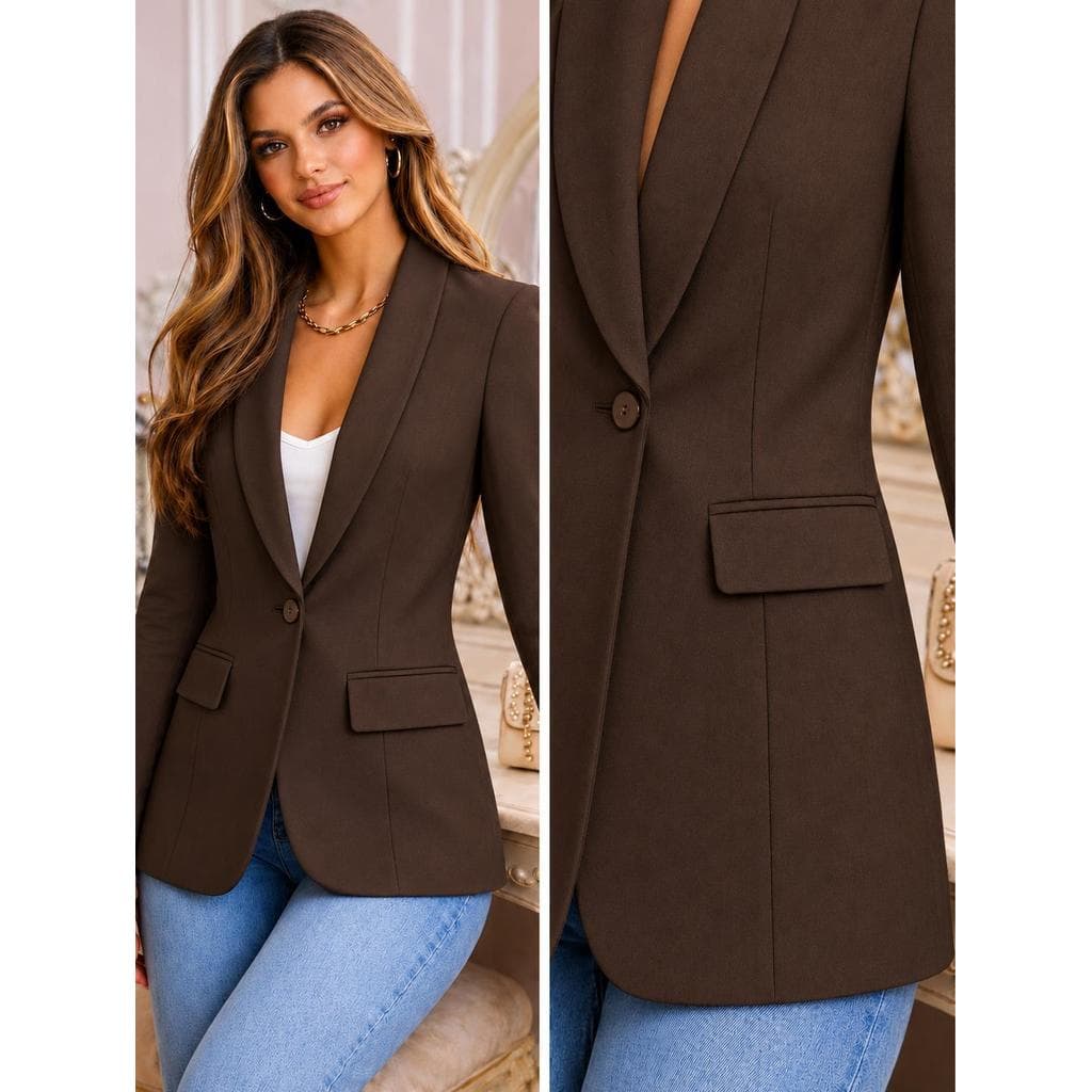 Maria W Modas Blazer chiara Com FORRO e Bolso Elegante e Versátil para Ocasiões Variadas