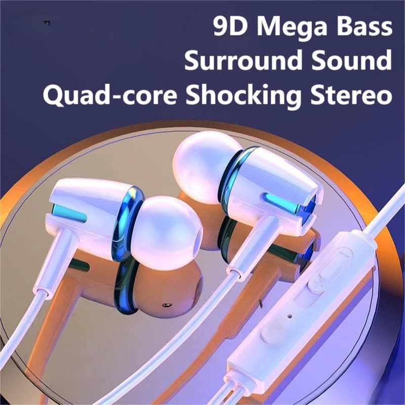 E18 3.5mm/Tipo-c Fones De Ouvido Com Fio 9D Graves Pesados Intra-Auriculares Hi-Fi Qualidade De Som Fone Subwoofer Micro