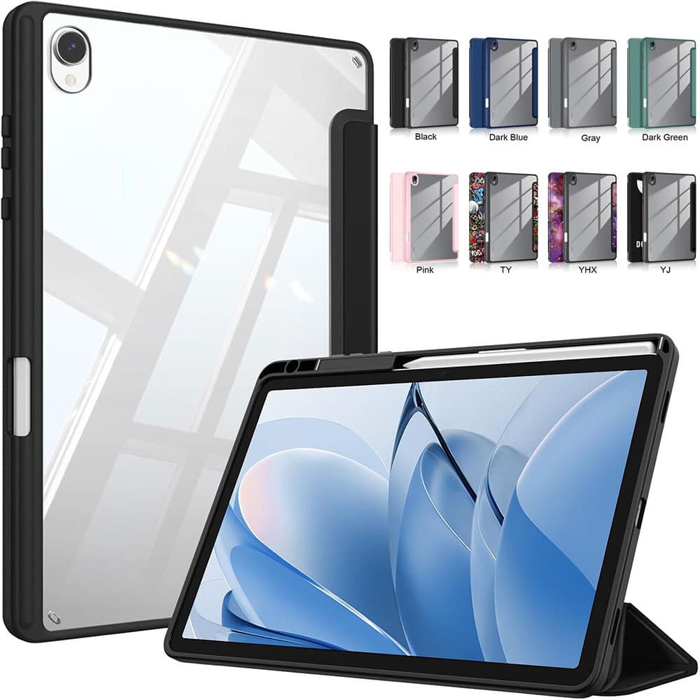 Capa De Couro Inteligente Híbrida Transparente Rígida À Prova De Choque Fina Com Três Dobras Para Samsung Galaxy Tab S11