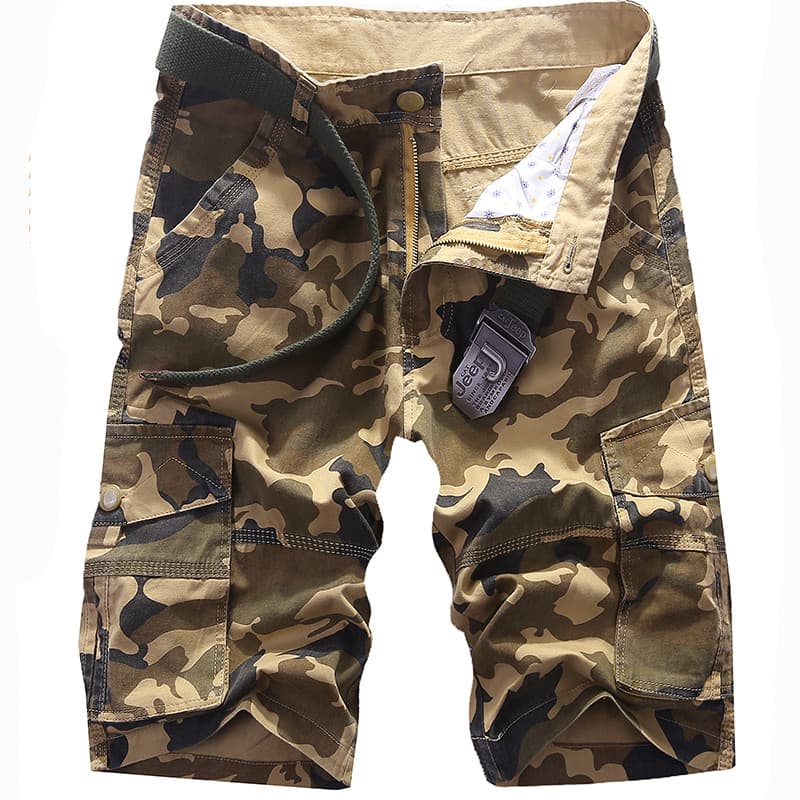 Calças cortadas de verão masculinas soltas camufladas Shorts casuais calças de 5 pontos tamanho grande verão Multi-bolso