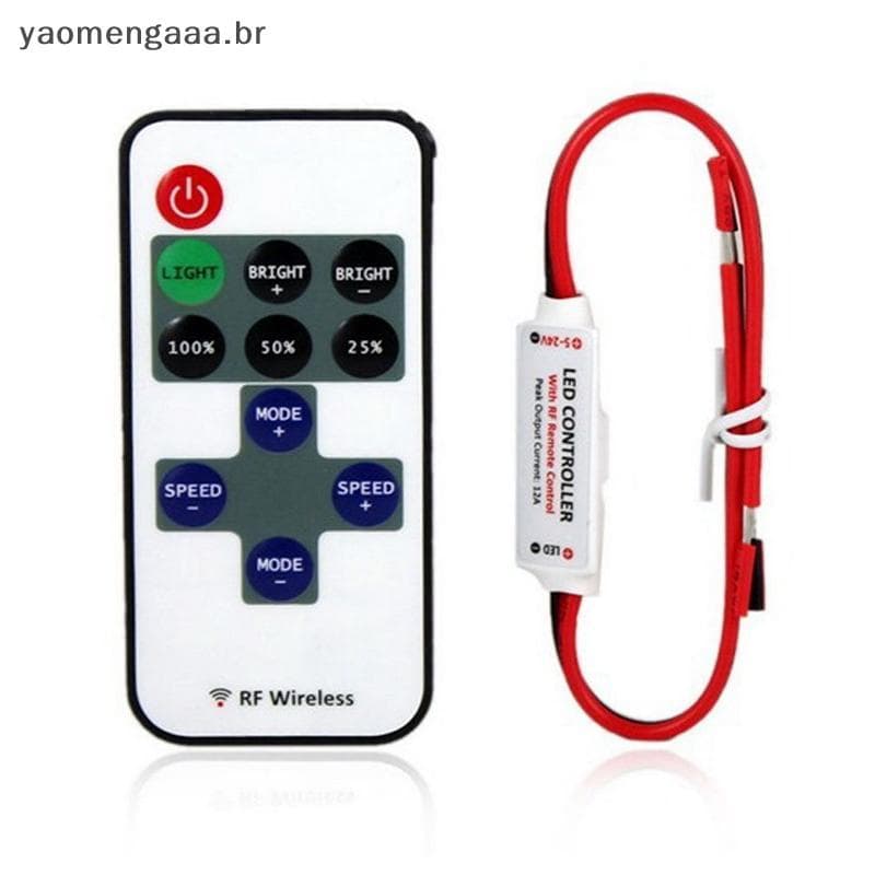 [yaoaa] 12V RF Wireless Remoto Switch Controller Dimmer Para Mini LED Strip Light Novo COD
