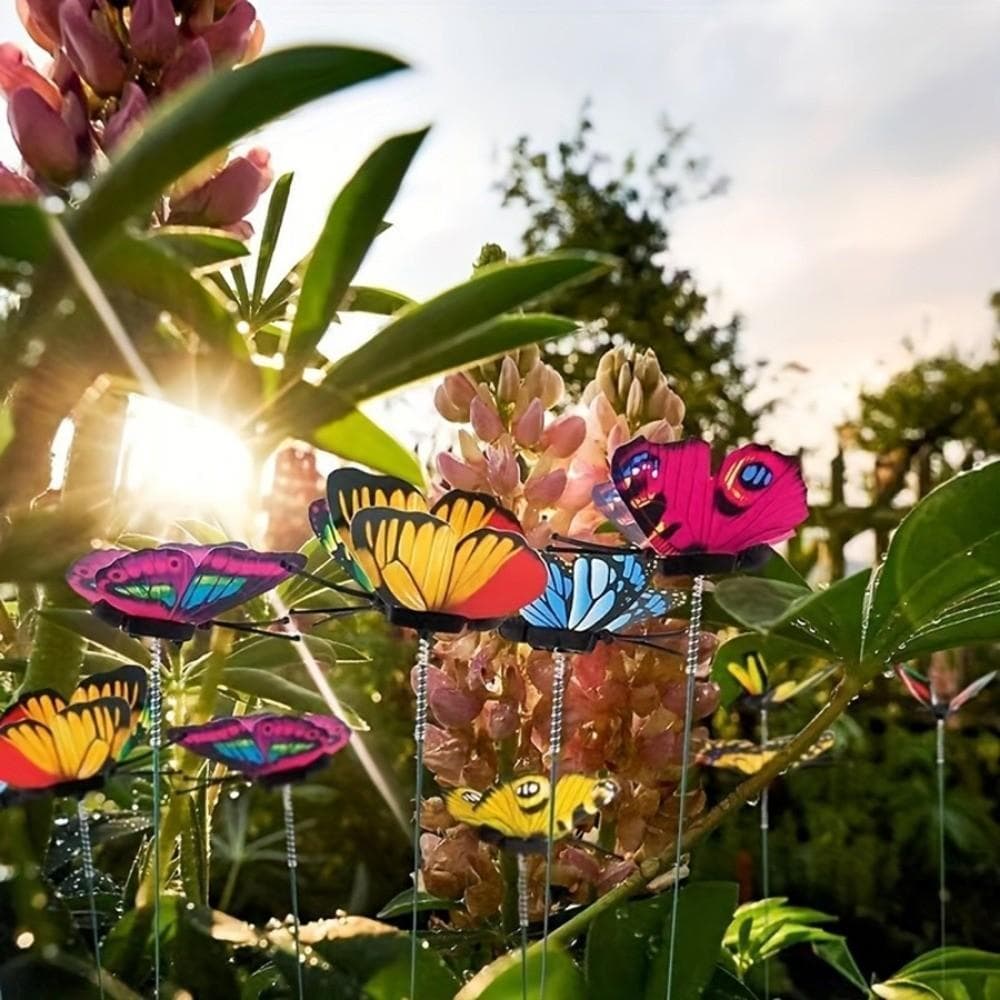 10 Peças De Estacas De Borboleta , Decoração Colorida Doce , Enfeites De Tomada De Planta Artificial