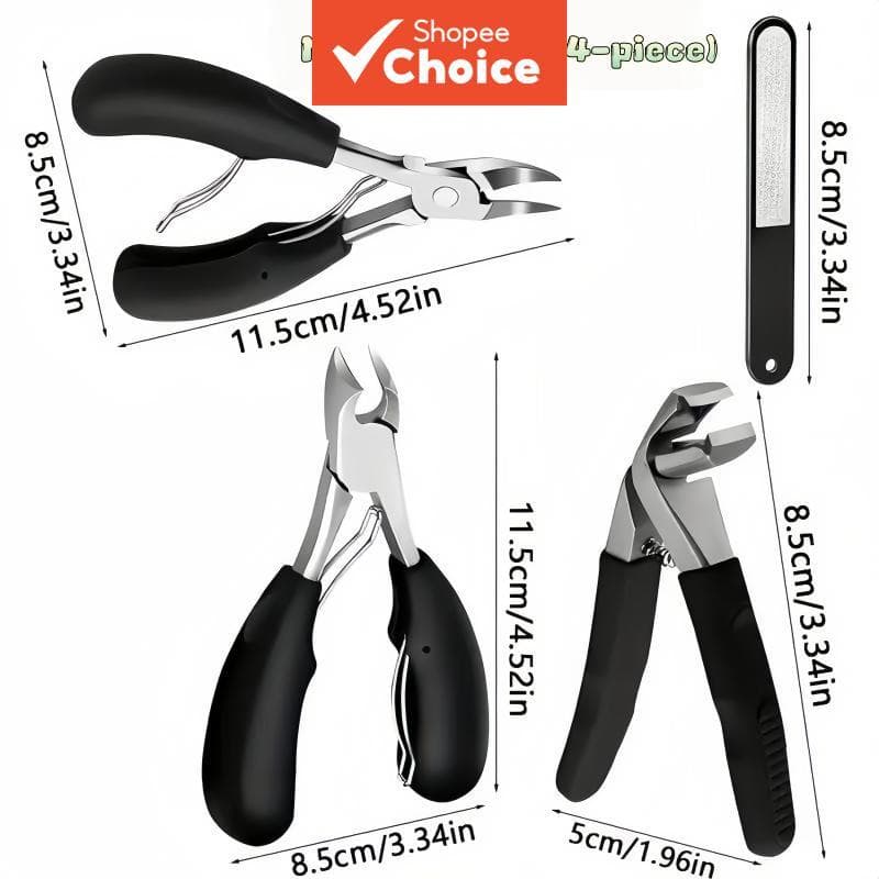 Conjunto combinado de cortadores de unhas e alicates para unhas encravadas 4 peças - Alicate pontiagudo para unhas
