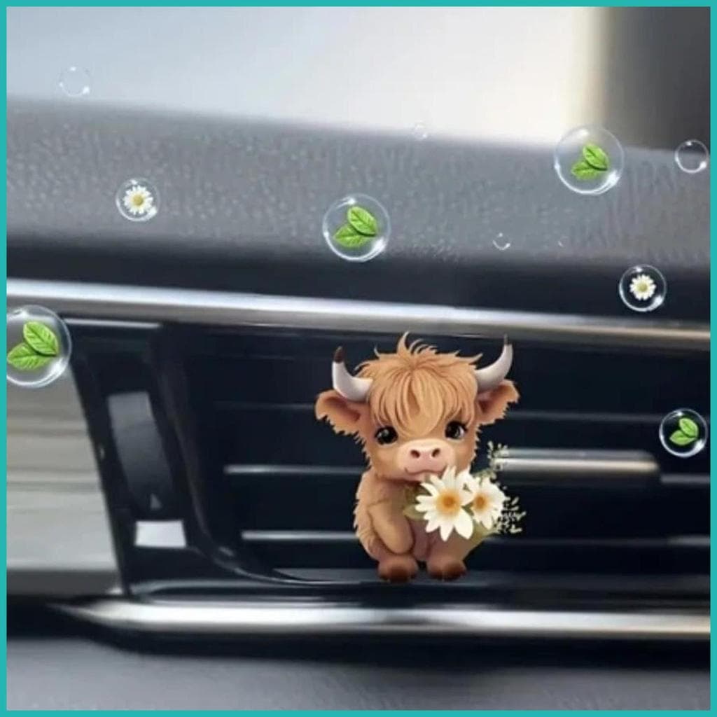 Decoração De Ventilação Do Carro Interior Automotivo Ornamento Charme Highland Vaca Design Veículo Saída Ar Acrílico xic