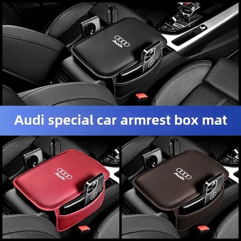 Para Audi A4 B5 B6 A3 A5 A6 C6 C5 A1 A7 A8 Q2 Q3 Q5 Q7 Q8 SQ3 SQ4 Almofada De Descanso De Braço Do Carro Armazenamento C