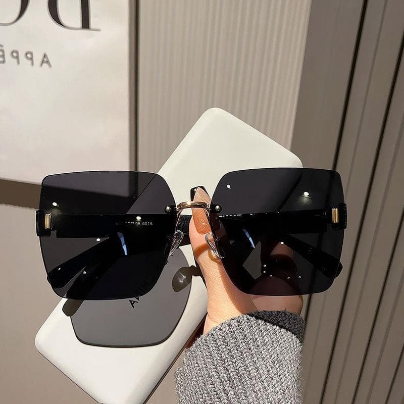 Óculos de sol estilo europeu americano feminino 2024 novo estilo moda grande quadro rosto-cobrindo óculos de sol High-En