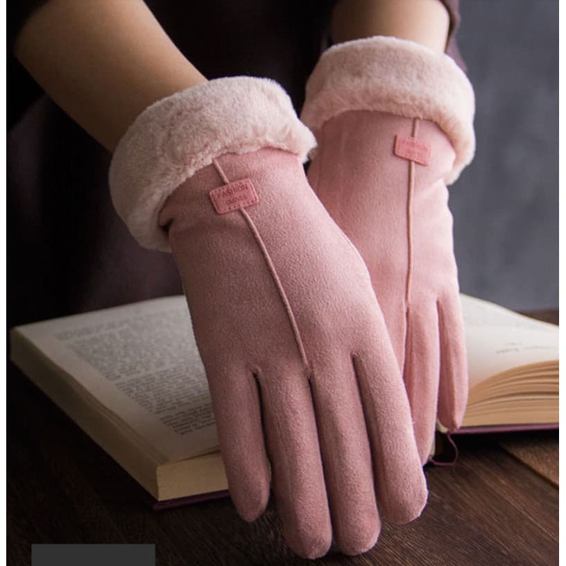 Luvas Femininas de Inverno e Outono, Quentes, de Dedo Inteiro, para Esportes ao Ar Livre, com Tela Sensível ao Toque I3T