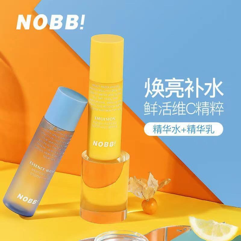 Pretty Beauty NOBB Vitamina C Puro Brilhante Conjunto Calmante Homens Mulheres Hidratante Essência Loção Produtos de Cui