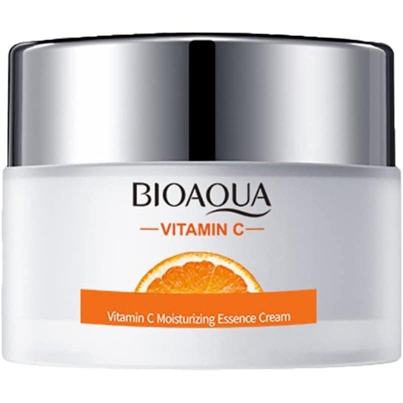 BIOAQUA Creme Essência Facial Hidratante com Vitamina C, Limpeza Facial, Suavização de Pele Oleosa e Seca, Reparação de