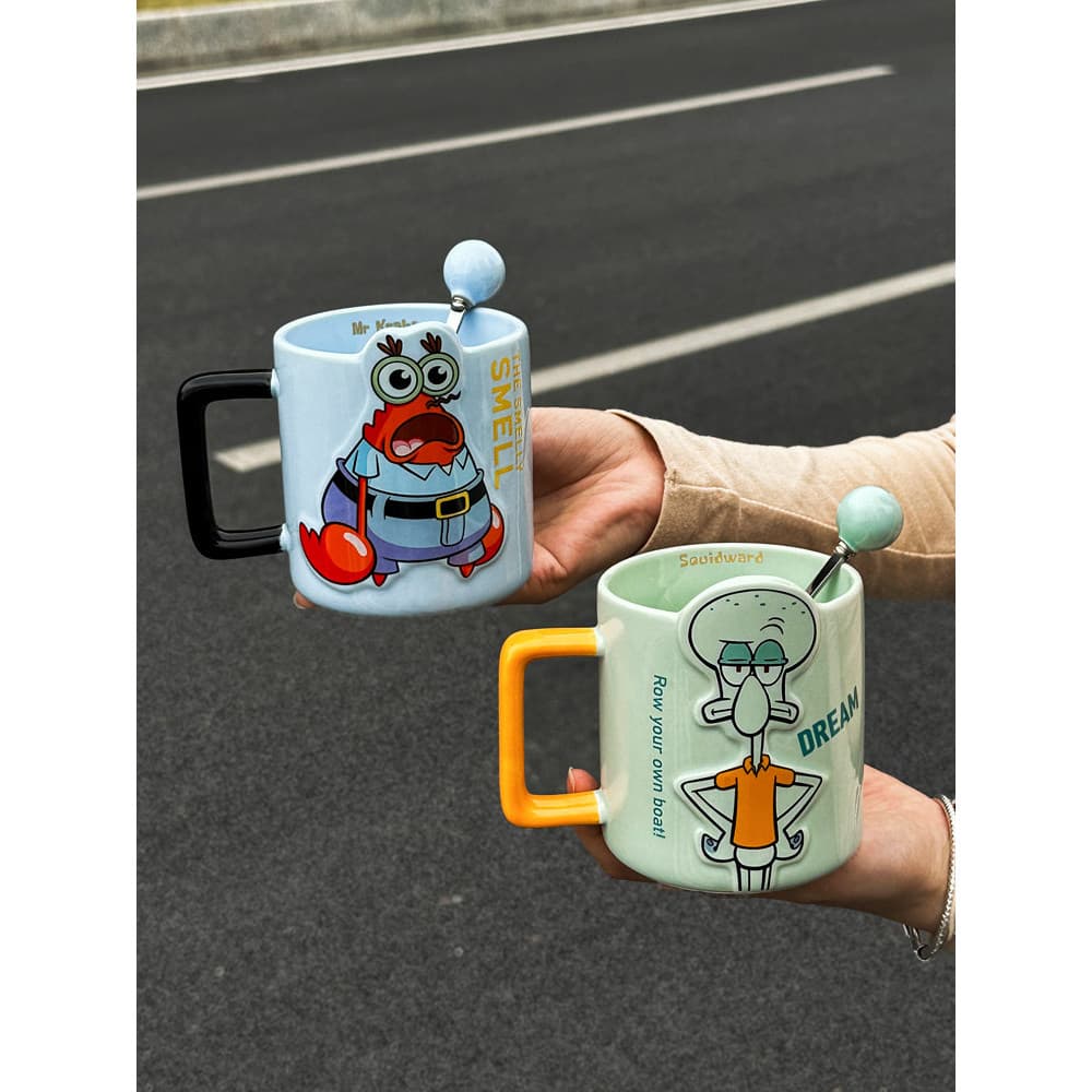 garrafa de agua infantil menino garrafinha de agua infantil garrafa de agua infantil Bob Esponja Calça Quadrada Polvo Ca