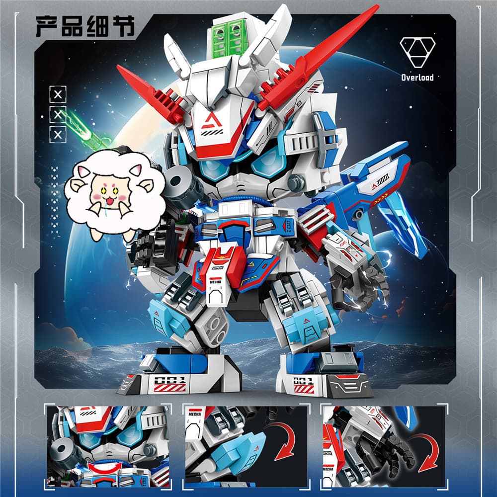 Mecha blocos de construção criativo pequena partícula montagem brinquedo robô modelo DIY menino presente