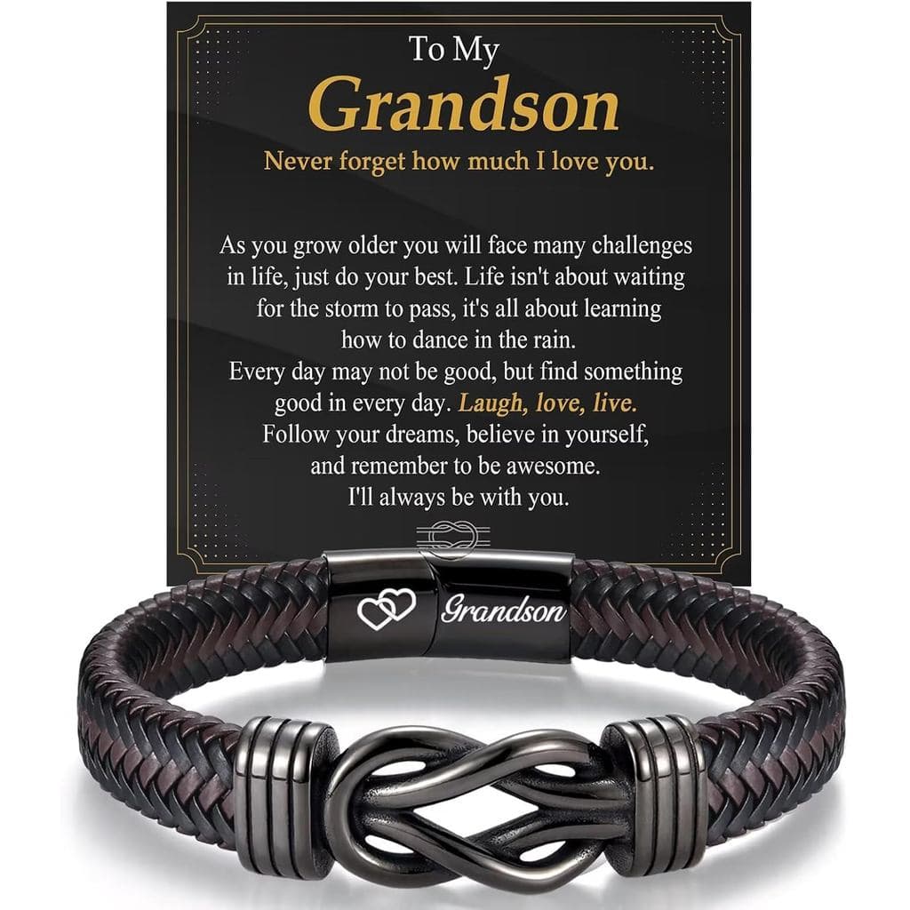 Presentes para Adolescentes: Pulseiras de Couro Infinito para Meninos, Joias Trançadas para Aniversário, Natal, Formatur