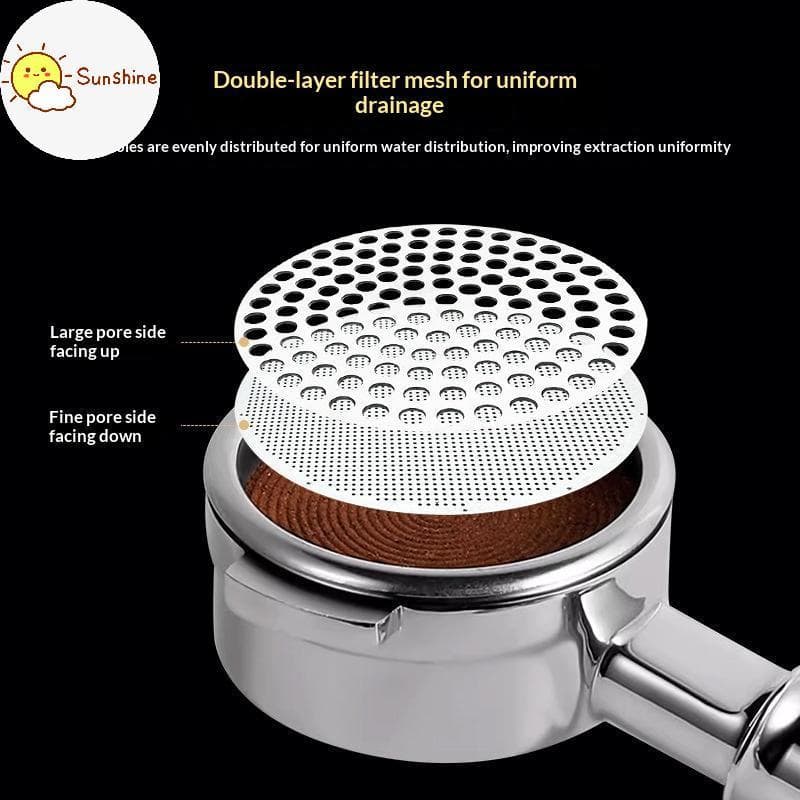 OMS 51/53/58mm Tela Reutilizável De Café Pu 316 Aço Inoxidável Dupla Camada Filtro Malha Fina Acessório Profissional Par