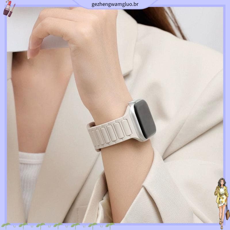 Adequado para iwatchS11 Apple Watch Strap applewatch10 Sports Silicone SE Verão Respirável 9 Strap 87