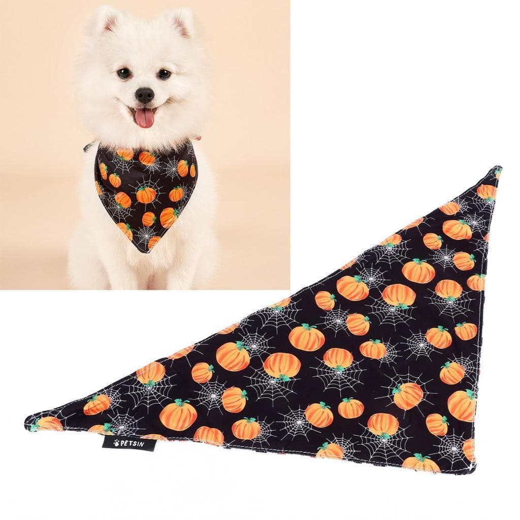 Hyhyhy Halloween Dog Bandanas Scarf  Cute Pet Bibs Easy Clean Portable Polyester for Party
