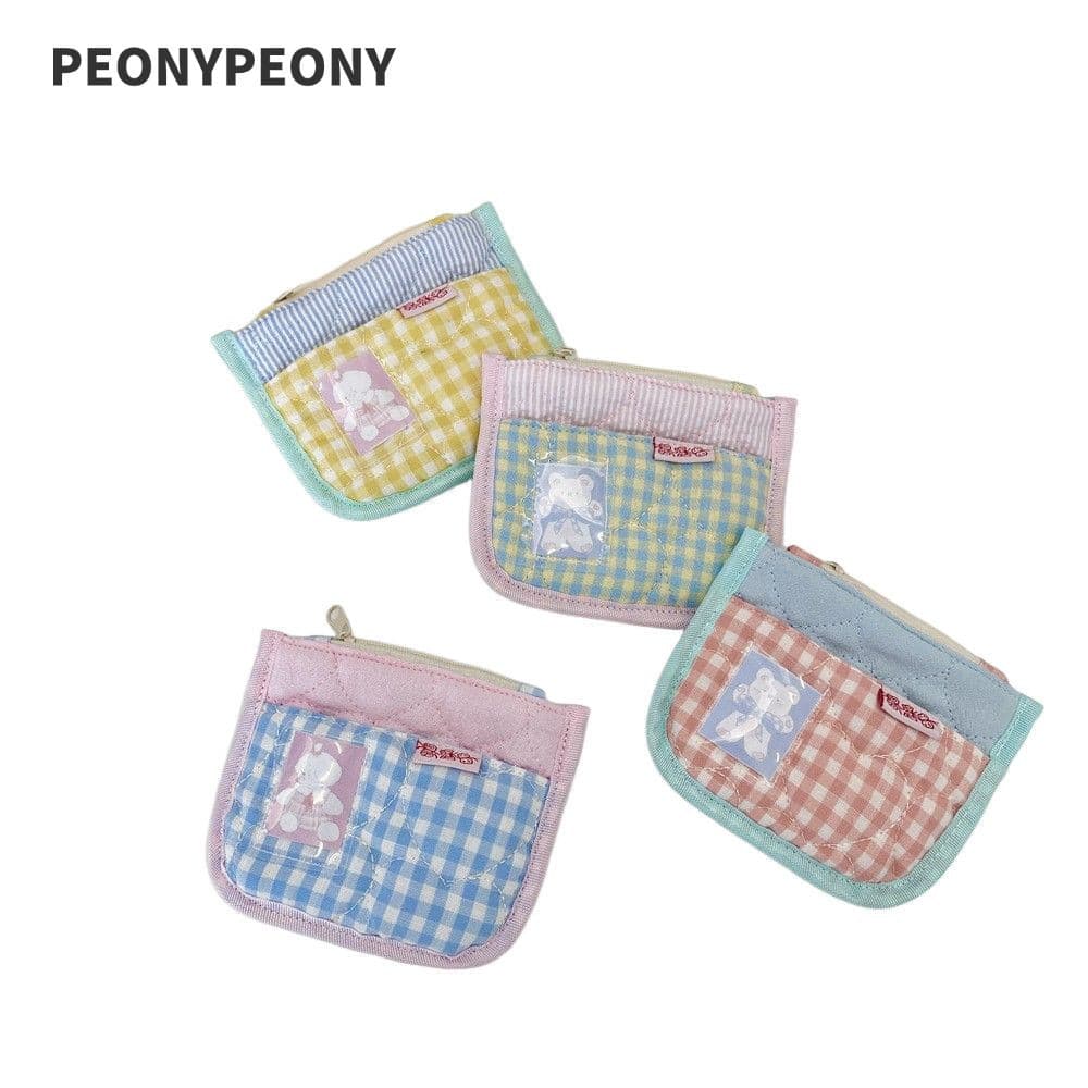 Bolsa De Moedas PEONY , Porta-Cartões Carteira Multifuncional Portátil , Armazenamento Pequena Com Zíper Leve
