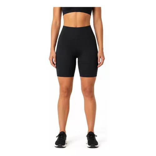 Bermuda Academia Short Feminina Corrida Fitness Poliamida Preto Lisa M