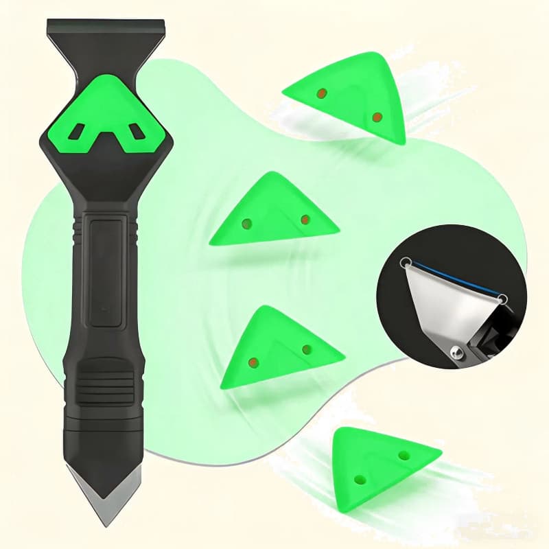 Kit Espátula Removedora de Silicone e Rejunte, Ferramenta Multiuso para Piso, Vidro e Limpeza Geral