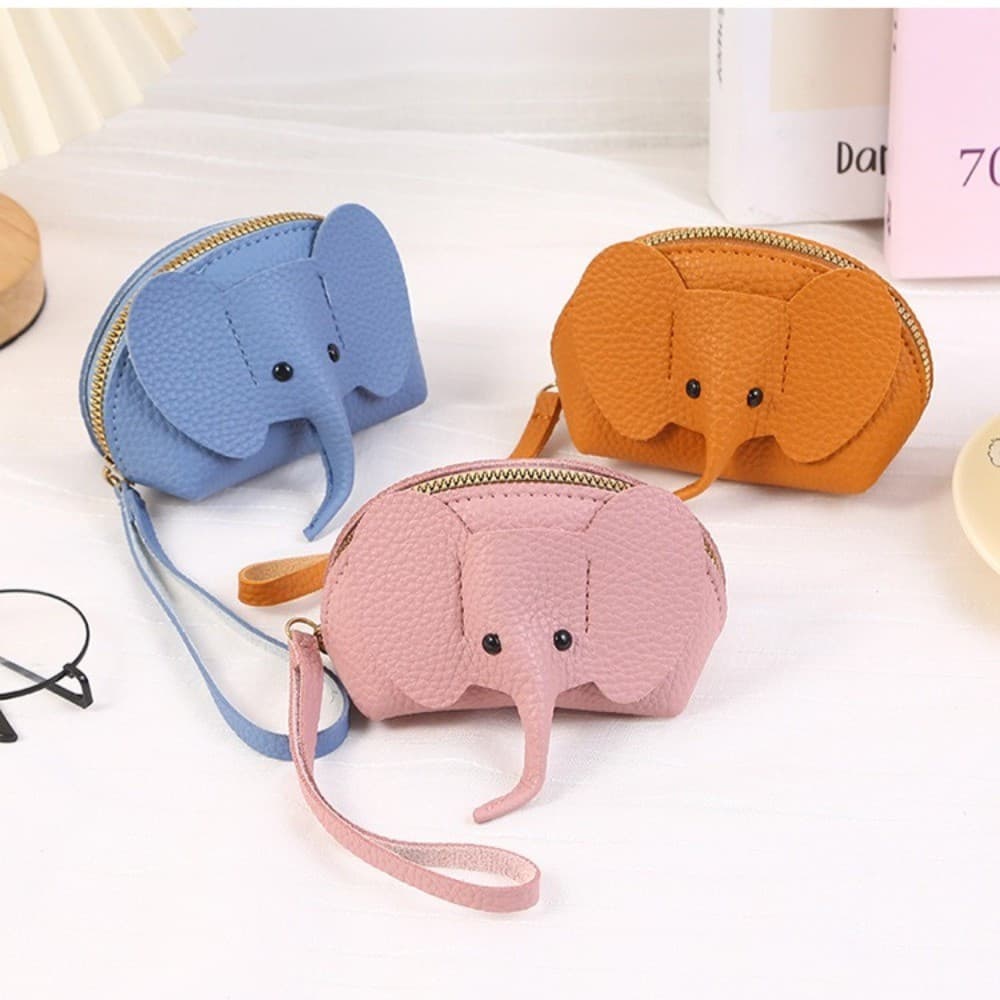 Mini Bolsa Estilo Elefante , De Moedas PU , Pingente , Chaveiro , Cartão Criativo , Batom , Zíper , Fones De Ouvido Supo