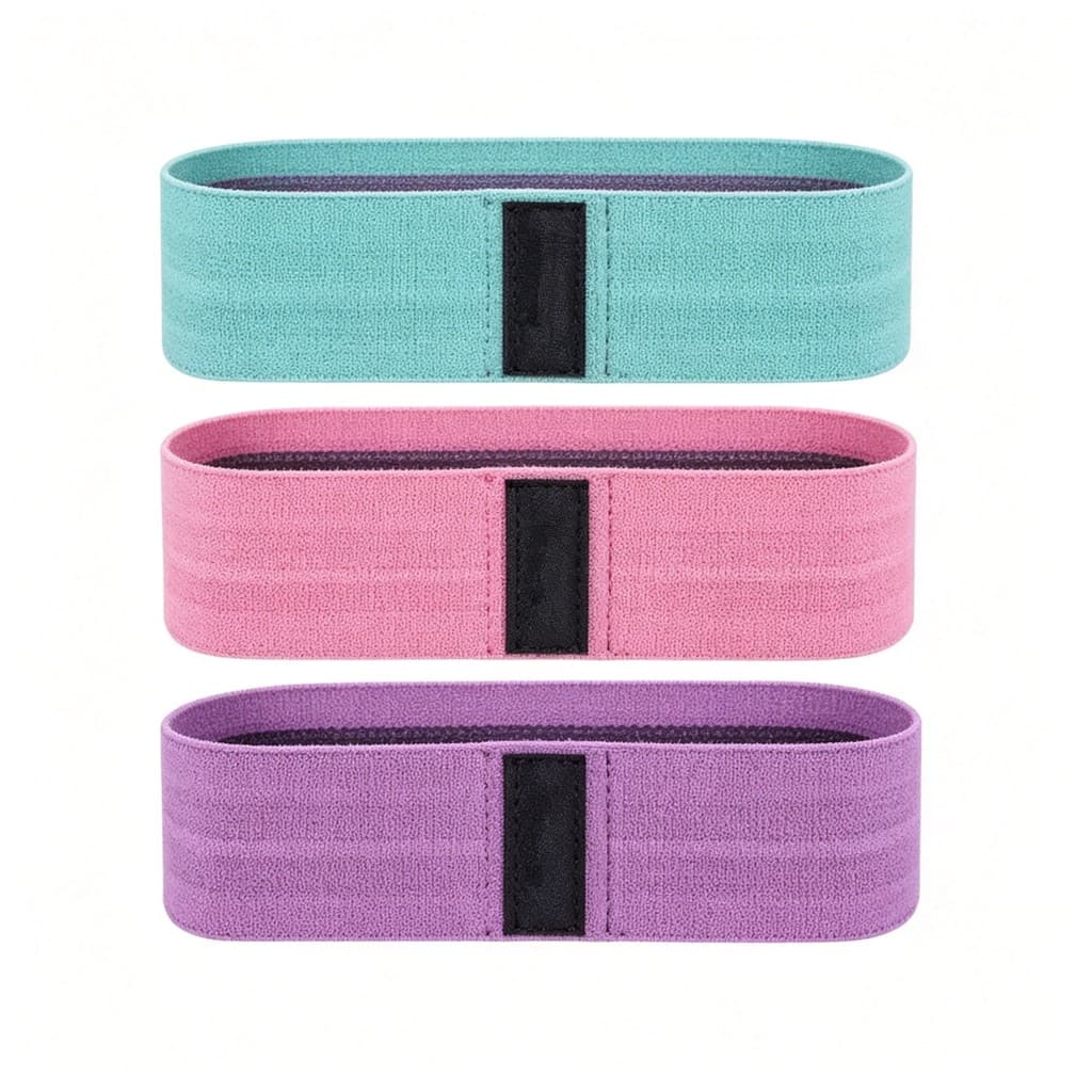 Faixa Elástica Antiderrapante 3 Níveis Resistência para Glúteos e Pernas 25x8cm, ideal para treino em casa e modelagem.