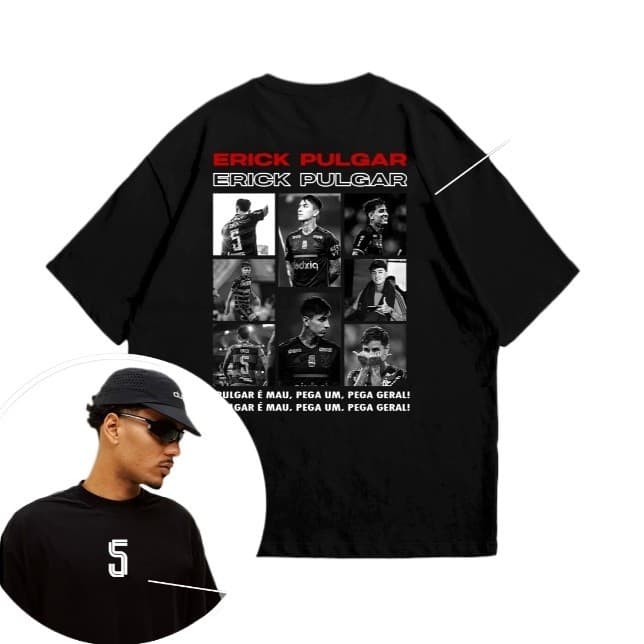 Camiseta Futebol Pulgar 100% Algodão Blusa Unissex Adulto Infantil