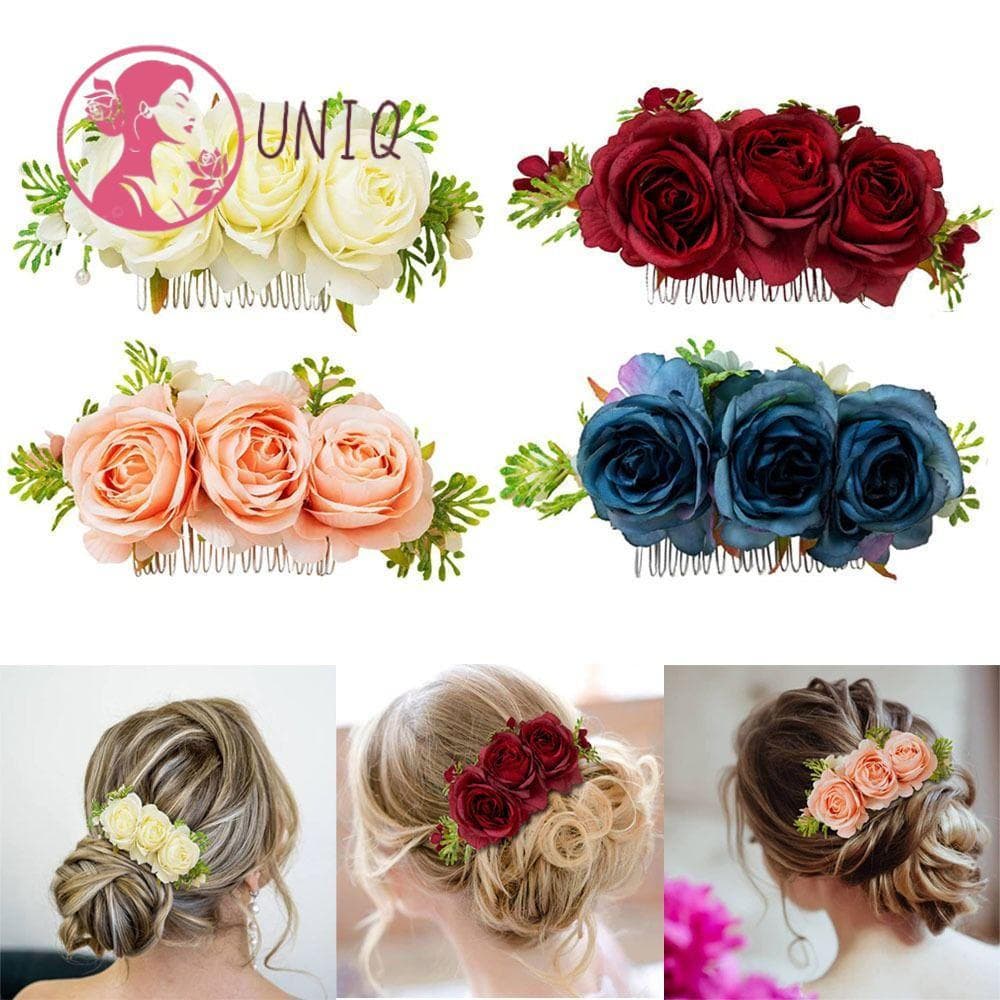 Pente de Cabelo Floral Exclusivo, Joia de Noiva, Acessórios Elegantes de Cristal XN4Z