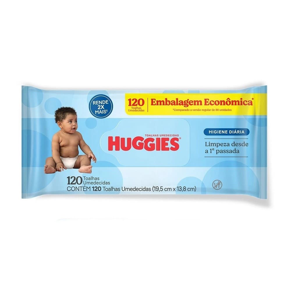 Toalhas Umedecidas Huggies Higiene diária 120un