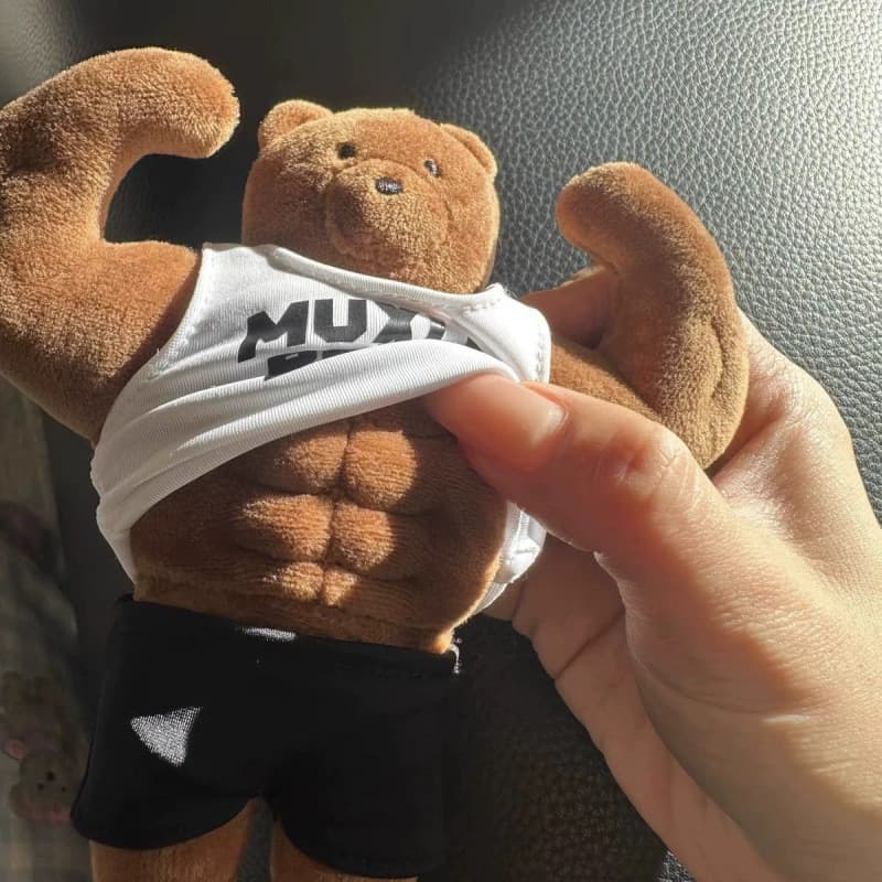 Urso Engraçado com Músculos Abdominais 2026, Urso Ma Dong, Boneco de Pelúcia Urso de Pelúcia, Super Fofo, Presente