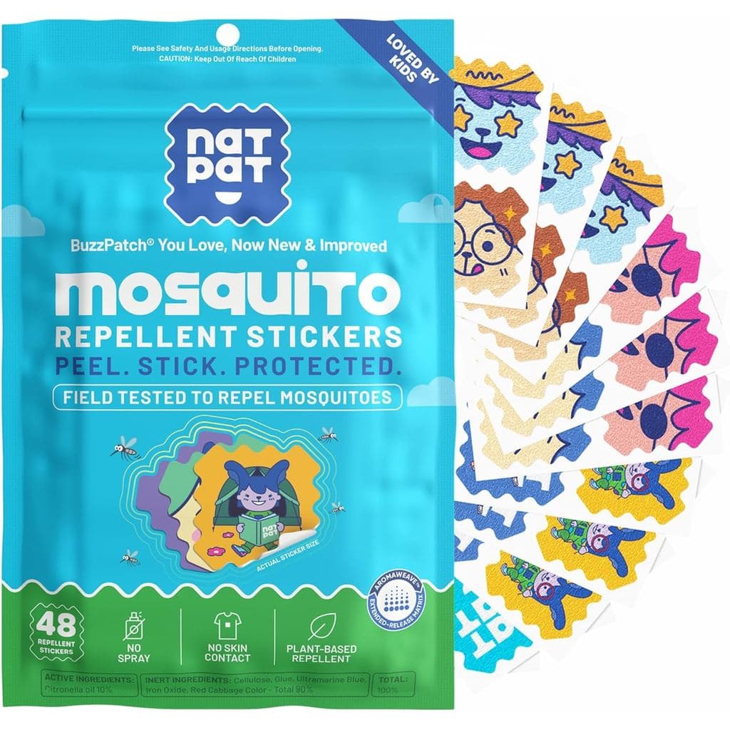 Adesivos Repelentes de Mosquitos NATPAT Buzz Patch para Crianças - O Original Adesivo Repelente de Insetos com Óleo Esse