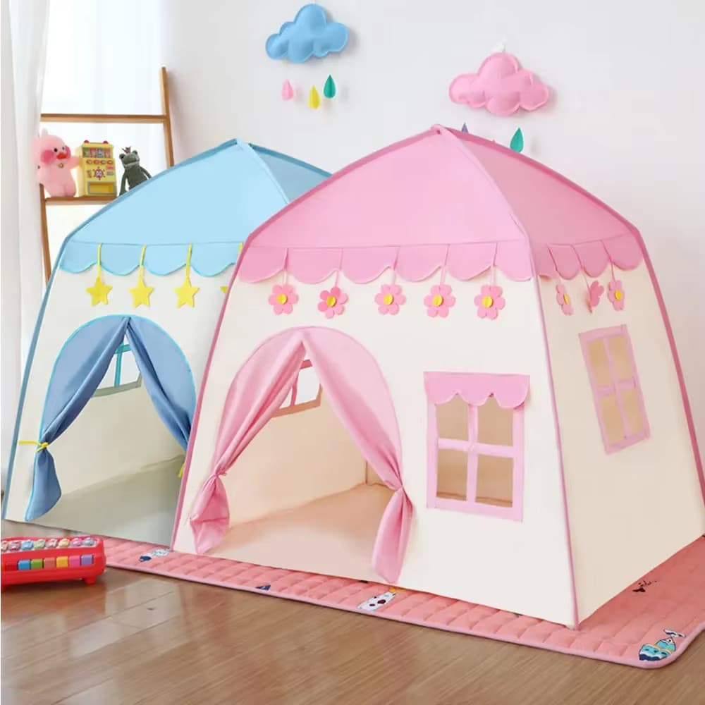 Tenda Infantil Rosa 1.3M Barraca Casinha Princesa Brincar Casa Quarto Fácil Montar​