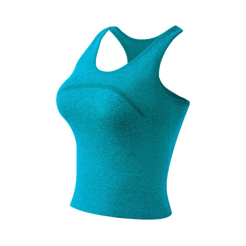 Colete esportivo feminino com almofada no peito em forma de I de secagem rápida roupa interior de Fitness exterior roupa