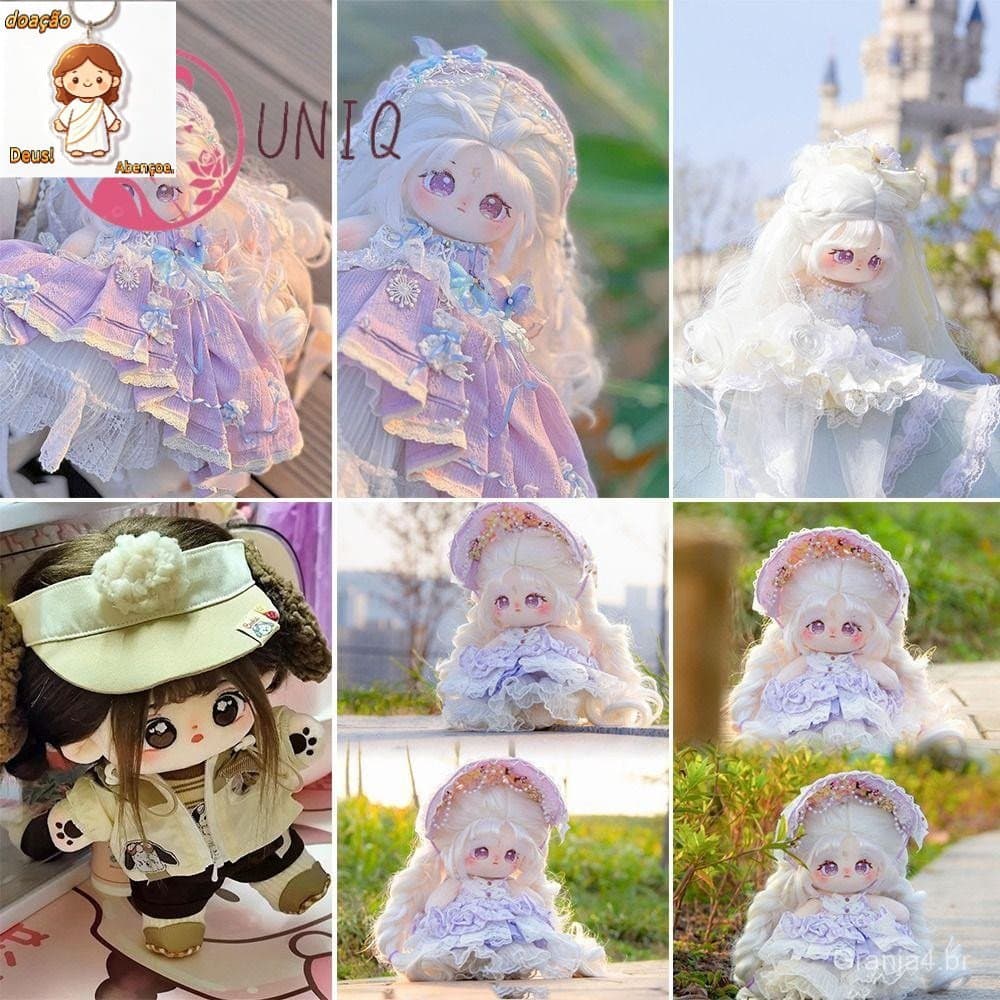 Boneca De Algodão 20cm , Olhos Grandes Podem Mudar Roupas , Bonecas De Pano , Com Esqueleto Vestir De Bebê Brinqued