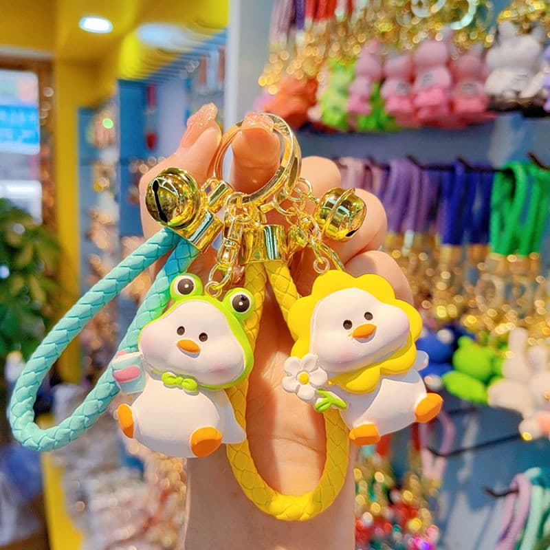 Ornamentos de resina fofos de pato feliz, patinhos de desenho animado, presentes para estudantes, enfeites criativos par