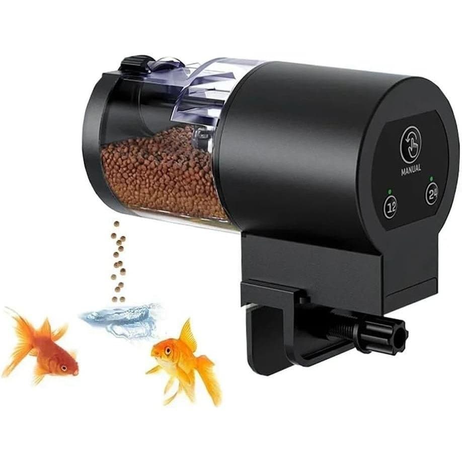 Alimentador de Peixes Digital Programável Fengxue 100ml, Dispensador de Comida para Aquário com Temporizador, à Prova d'