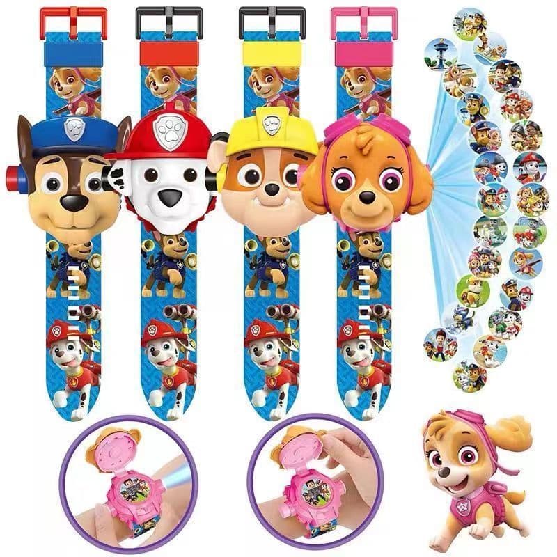 Relógio de projeção luminosa da equipe Wang Aisha Minnie Relógio infantil de desenho animado Relógio de brinquedo eletrô