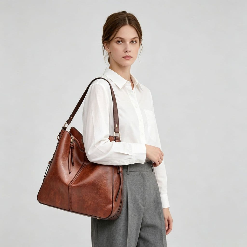Bolsa feminina transfronteiriça 2026 novo estilo bolsa de ombro simples errante grande sacola europeia americana bolsa f