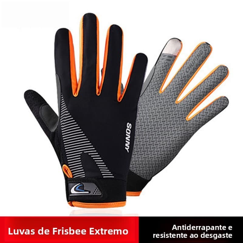 Luvas Ultimate Frisbee para esportes, proteção solar, compatíveis com tela sensível ao toque, antiderrapantes, resistent