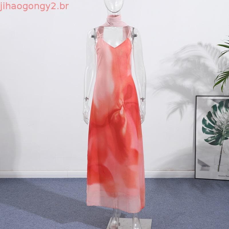 ZA Verão Novo Estilo Vestido Feminino Estampado Sling8031364 8221119