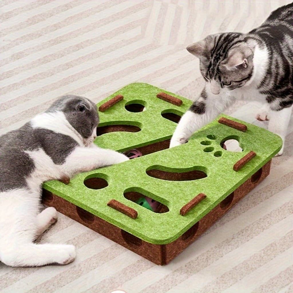 Kit De Brinquedos De Auto-Entretenimento Para Gatos-Caixa E Arranhador Durável Escavação De Quebra-Cabeças | Roda Labiri